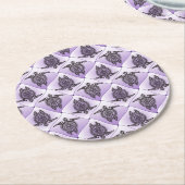 Shamanic Zee Turtles Pattern - violet Ronde Kartonnen Onderzetter (Gebogen)