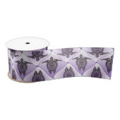 Shamanic Zee Turtles Pattern - violet Satijnen Lint (Spoel)