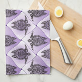 Shamanic Zee Turtles Pattern - violet Theedoek (Quarter Fold)