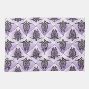 Shamanic Zee Turtles Pattern - violet Theedoek