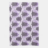 Shamanic Zee Turtles Pattern - violet Theedoek (Verticaal)