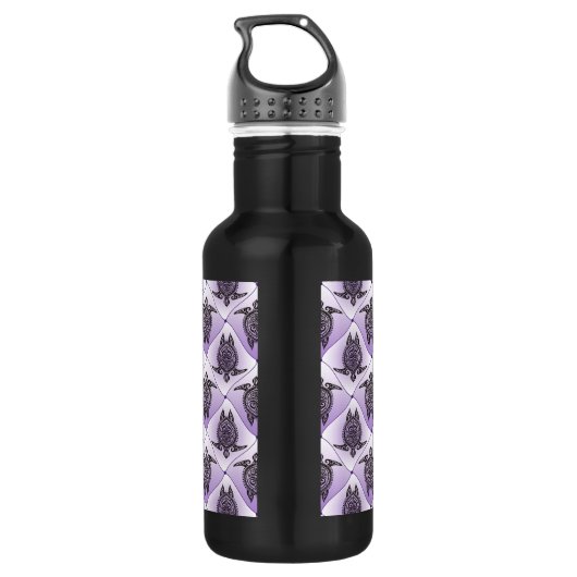 Shamanic Zee Turtles Pattern - violet Waterfles (Achterkant)