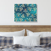 Shamanic Zee Turtles Pattern + your backgr. afbeel Canvas Afdruk (Insitu (Slaapkamer))
