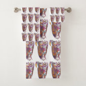 ShamanicBIRD Mask Bath Towel Set Bad Handdoek (Insitu)