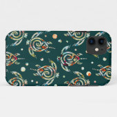 Shamanistische Zee Schildpadden Patroon + jouw ach Case-Mate iPhone Case (Achterkant (horizontaal))