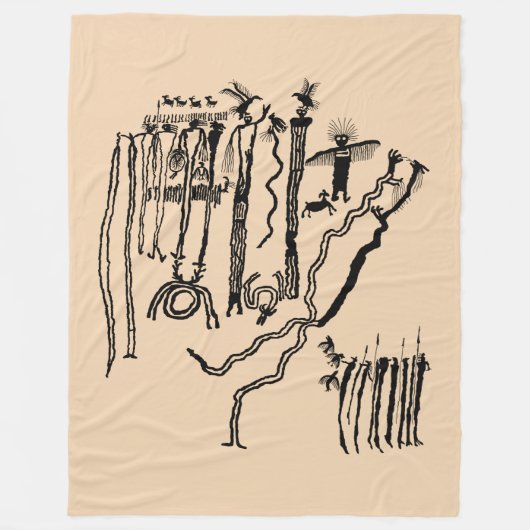 Shamans-paneel Fleece Deken (Voorkant)