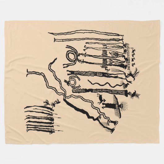Shamans-paneel Fleece Deken (Voorkant (Horizontaal))