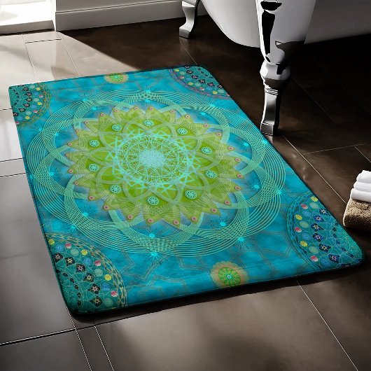 Shambala Tantric Nymphaea mandala art Badmat