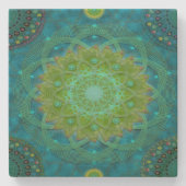 Shambala Tantric Nymphaea mandala art Stenen Onderzetter (Voorkant)