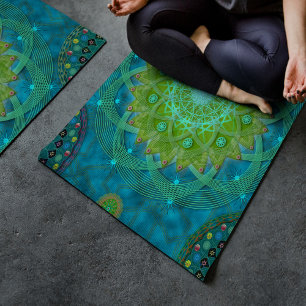 Shambala Tantric Nymphaea mandala art Yogamat