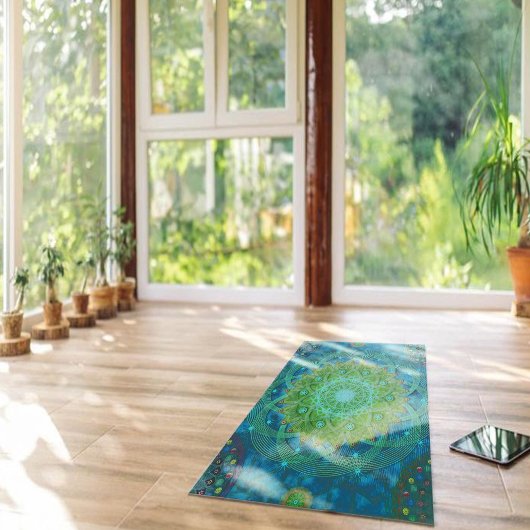 Shambala Tantric Nymphaea mandala art Yogamat