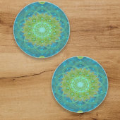 Shambala Tantric Nymphaea mandala art Zandsteen Onderzetter