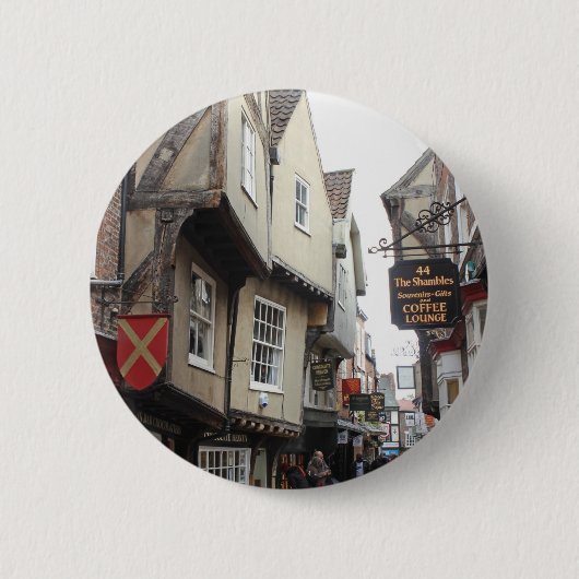 Shambles, York Ronde Button 5,7 Cm (Voorkant)
