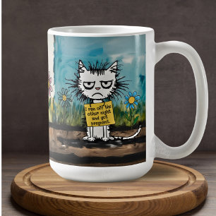 Shamed Cat Sign Funny Phrase Schattigee Cartoon Koffiemok