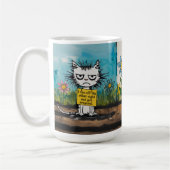 Shamed Cat Sign Funny Phrase Schattigee Cartoon Koffiemok (Links)