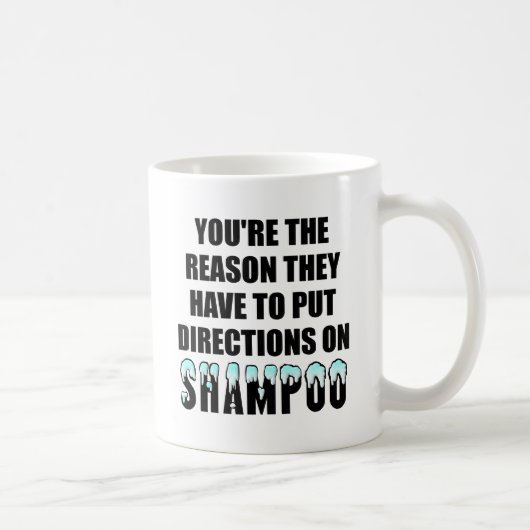 Shampoo Directions Funny Mug Koffiemok (Rechts)