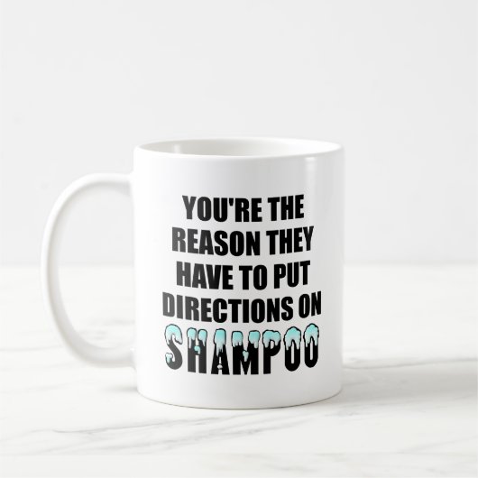 Shampoo Instructies Grappige Mok (Links)