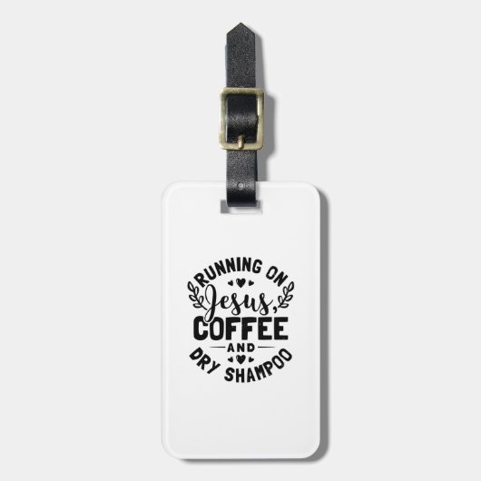 Shampoo op Jezus en Koffee Gift Bagagelabel (Voorkant verticaal)