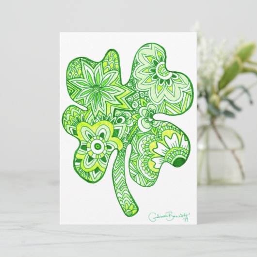 Shamrock '19 feestdagenkaart (Staand voorkant)