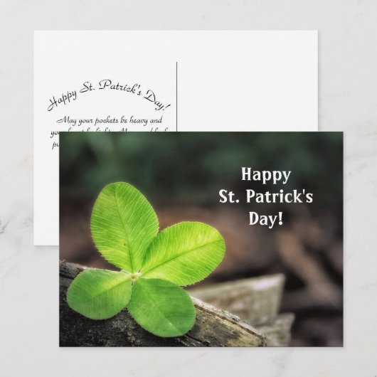 Shamrock 2 St. Patrick's Day Briefkaart (Voorkant / Achterkant)