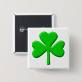 shamrock 3d vierkante button 5,1 cm (Voorkant /achterkant)