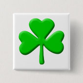 shamrock 3d vierkante button 5,1 cm (Voorkant)