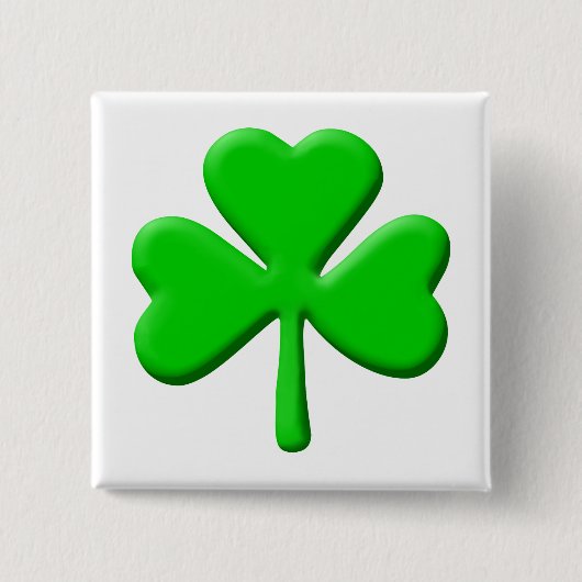 shamrock 3d vierkante button 5,1 cm (Voorkant)