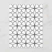 Shamrock 4 Leaf Clover Black en White Geometric Briefkaart (Voorkant)