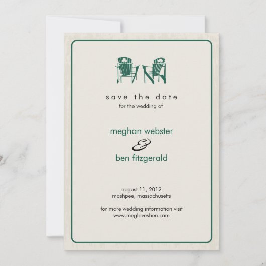 Shamrock Adirondack Chairs Save the Date (Voorkant)