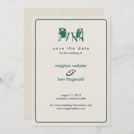 Shamrock Adirondack Chairs Save the Date (Voorkant / Achterkant)