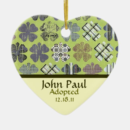 Shamrock Adoption Announcement Ornament (Voorkant)