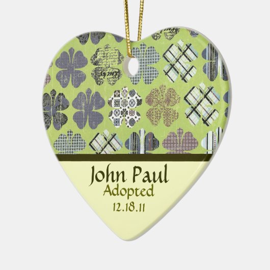 Shamrock Adoption Announcement Ornament (Links)