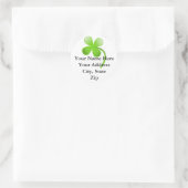 Shamrock-adreslabel Ronde Sticker (Tas)