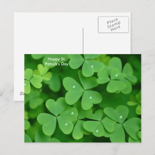 Shamrock afbeelding voor briefkaart (Voorkant / Achterkant)