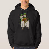 Shamrock Alpaca Ierse luiaard Rijden Llama St Patr Hoodie (Voorkant)
