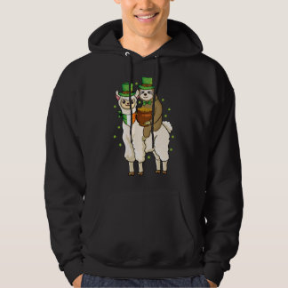 Shamrock Alpaca Ierse luiaard Rijden Llama St Patr Hoodie