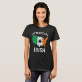 Shamrock American Flag St Patrick's Day Irish Prid T-shirt (Voorkant volledig)