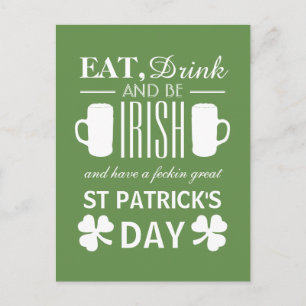 Shamrock and Beer Irish St Patrick's Day Briefkaart