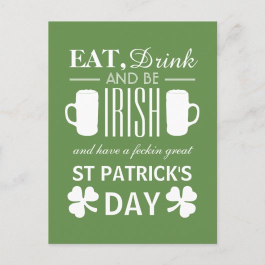 Shamrock and Beer Irish St Patrick's Day Briefkaart (Voorkant)