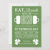 Shamrock and Beer Irish St Patrick's Day Kaart (Voorkant)