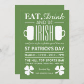 Shamrock and Beer Irish St Patrick's Day Kaart (Voorkant / Achterkant)