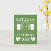 Shamrock and Beer Irish St Patrick's Day Kaart (Gele Bloem)
