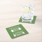 Shamrock and Beer Irish St Patrick's Day Kartonnen Onderzetters (Insitu)