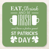 Shamrock and Beer Irish St Patrick's Day Kartonnen Onderzetters (Voorkant)
