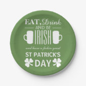 Shamrock and Beer Irish St Patrick's Day Papieren Bordje (Voorkant)