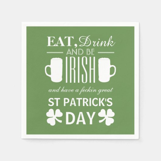 Shamrock and Beer Irish St Patrick's Day Servet (Voorkant)