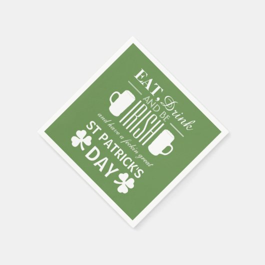 Shamrock and Beer Irish St Patrick's Day Servet (Hoek)