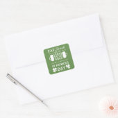Shamrock and Beer Irish St Patrick's Day Vierkante Sticker (Envelop)