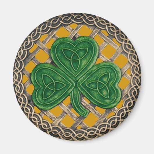 Shamrock and Celtic Knols Magnet Gold (Voorkant)