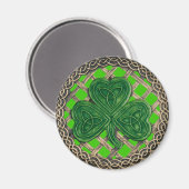Shamrock and Celtic Knols Magnet Green (Voorkant / Achterkant)